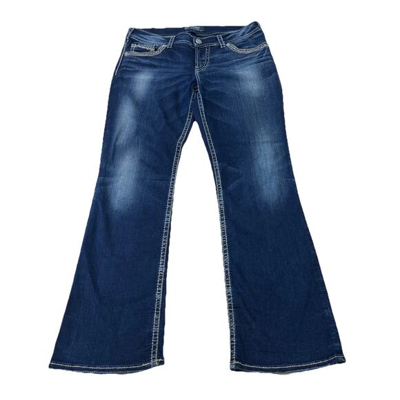 Silver Jeans Suki 17" Mid Rise Bootcut Blue Denim Jeans Women’s Size W31xL31 - Picture 1 of 13